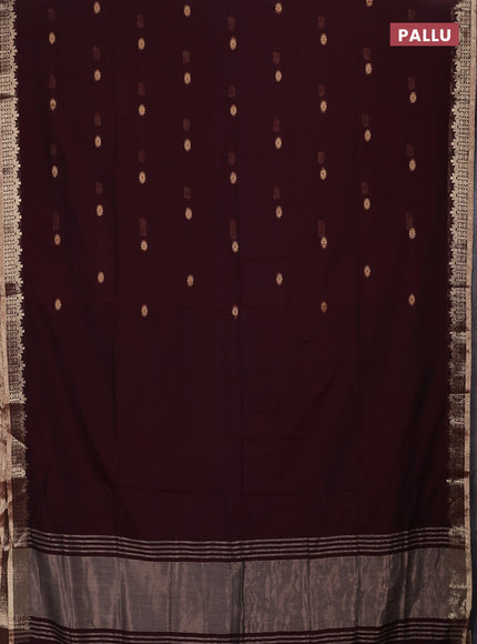 Bengal soft cotton saree deep maroon with allover thread woven buttas and zari woven border