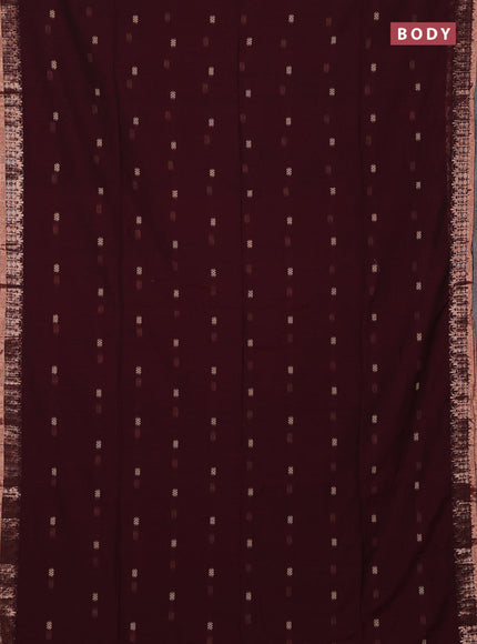 Bengal soft cotton saree deep maroon with allover thread woven buttas and zari woven border