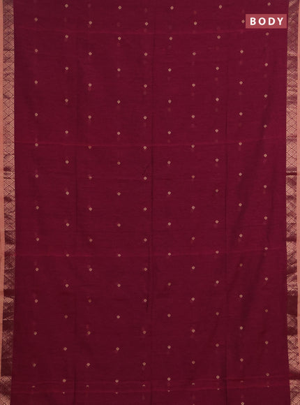 Bengal soft cotton saree pink with allover thread woven buttas and zari woven border