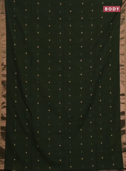 Bengal soft cotton saree light green with allover thread woven buttas and zari woven border