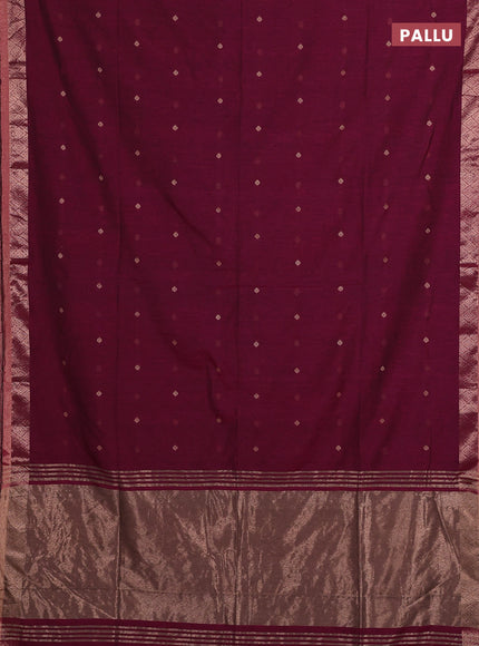 Bengal soft cotton saree magenta pink with allover thread woven buttas and zari woven border