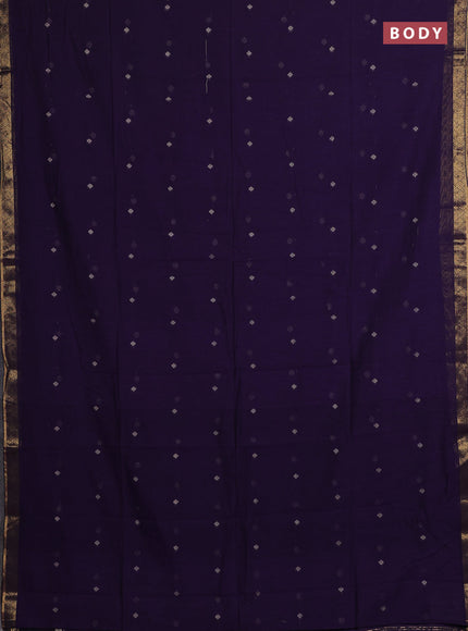 Bengal soft cotton saree violet with allover thread woven buttas and zari woven border