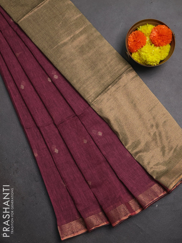 Bengal soft cotton saree light pink with allover thread woven buttas and zari woven border