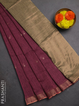 Bengal soft cotton saree light pink with allover thread woven buttas and zari woven border