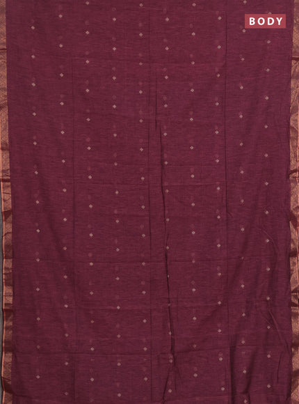 Bengal soft cotton saree light pink with allover thread woven buttas and zari woven border