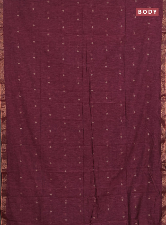 Bengal soft cotton saree light pink with allover thread woven buttas and zari woven border