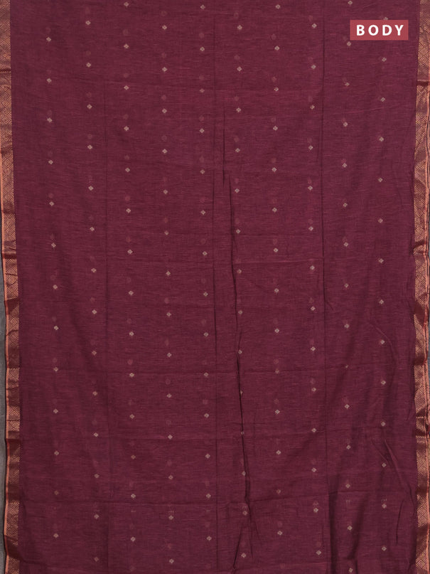 Bengal soft cotton saree light pink with allover thread woven buttas and zari woven border