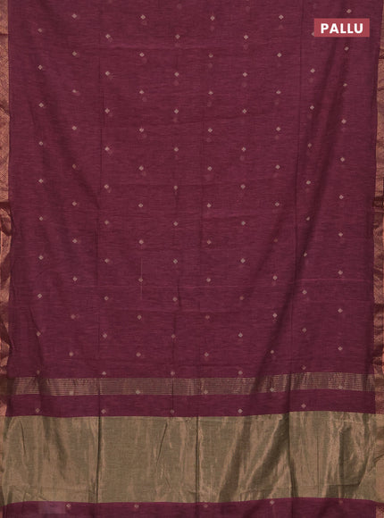 Bengal soft cotton saree light pink with allover thread woven buttas and zari woven border