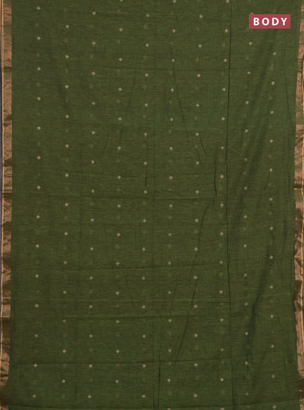 Bengal soft cotton saree light green with allover thread woven buttas and zari woven border