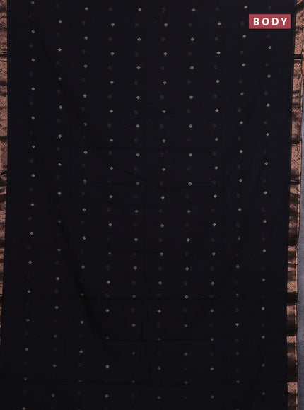 Bengal soft cotton saree black with allover thread woven buttas and zari woven border