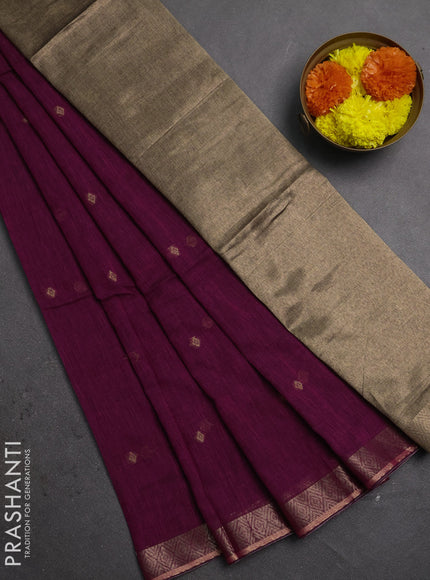 Bengal soft cotton saree pink with allover thread woven buttas and zari woven border
