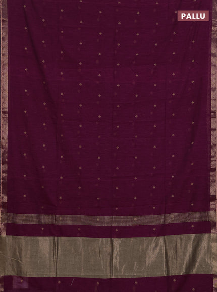 Bengal soft cotton saree pink with allover thread woven buttas and zari woven border
