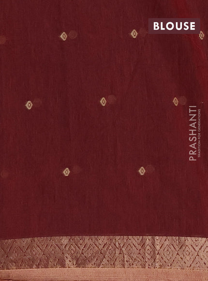 Bengal soft cotton saree red with allover thread woven buttas and zari woven border