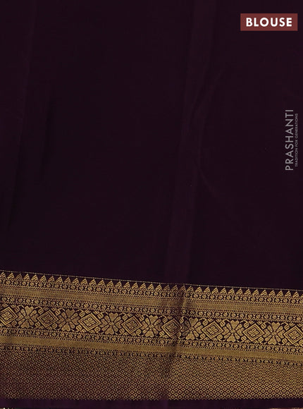Semi kanchipuram silk saree pink and wine shade with allover zari weaves and zari woven korvai border