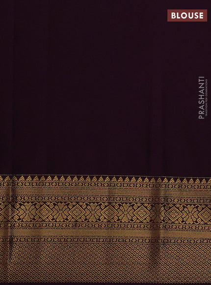 Semi kanchipuram silk saree light pink and wine shade with allover zari weaves and zari woven korvai border