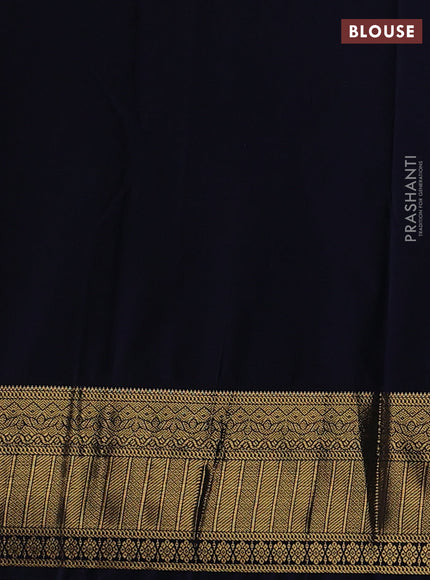 Semi kanchipuram silk saree pink and navy blue with allover zari weaves & buttas and zari woven border