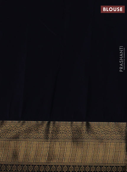 Semi kanchipuram silk saree pastel pink and navy blue with allover zari weaves & buttas and zari woven border