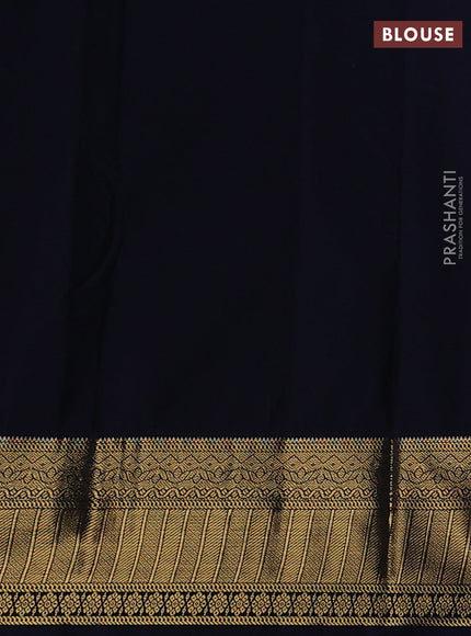 Semi kanchipuram silk saree fluorecent green and navy blue with allover zari weaves & buttas and zari woven border
