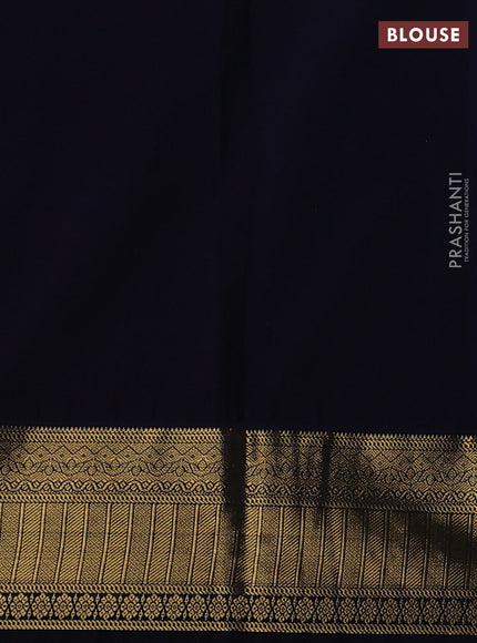 Semi kanchipuram silk saree red and navy blue with allover zari weaves & buttas and zari woven border