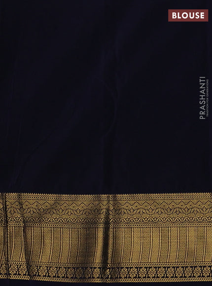 Semi kanchipuram silk saree rust shade and navy blue with allover zari weaves & buttas and zari woven border