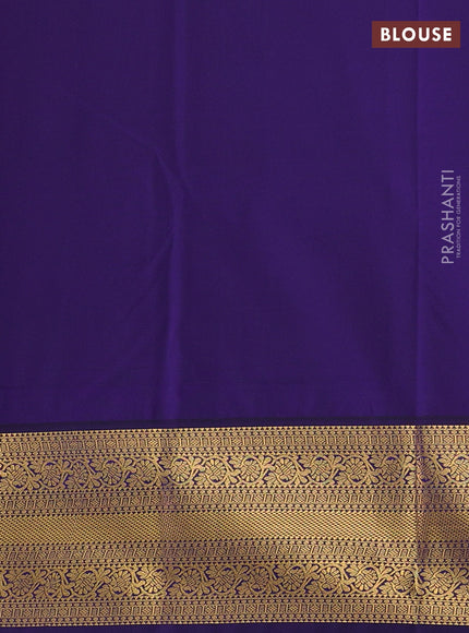 Semi kanchipuram silk saree pink and navy blue with allover zari weaves & buttas and zari woven border