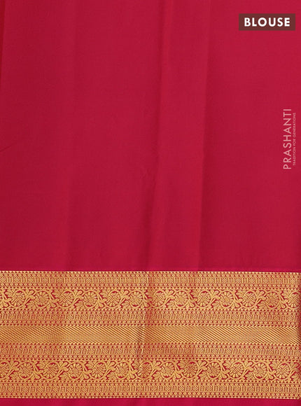 Semi kanchipuram silk saree deep violet and pink with allover zari weaves & buttas and zari woven border