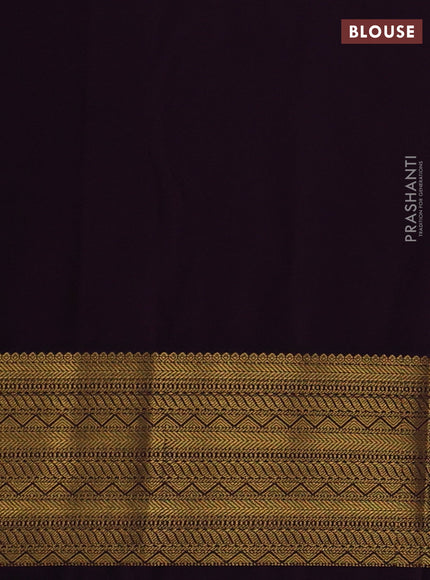 Semi kanchipuram silk saree teal green and deep purple with allover checks & zari woven buttas and zari woven border