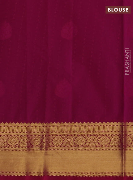 Semi kanchipuram silk saree lime green and pink with allover zari woven 1000 buttas and zari woven border