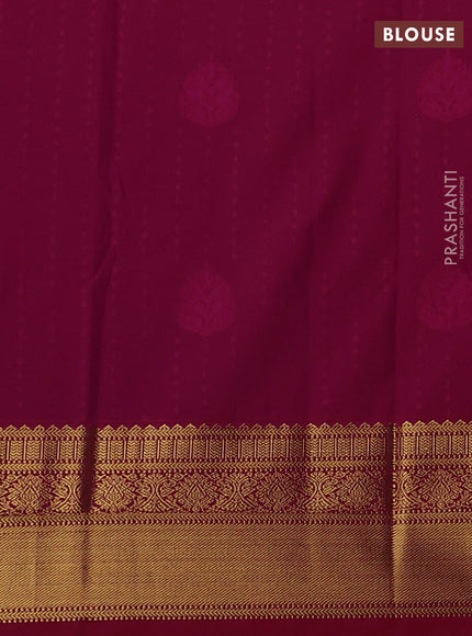 Semi kanchipuram silk saree pastel pink and pink with allover zari woven 1000 buttas and zari woven border
