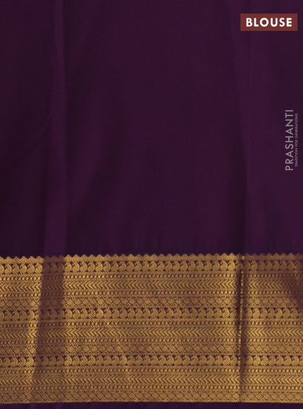 Semi kanchipuram silk saree pink and purple with zari woven buttas and zari woven border