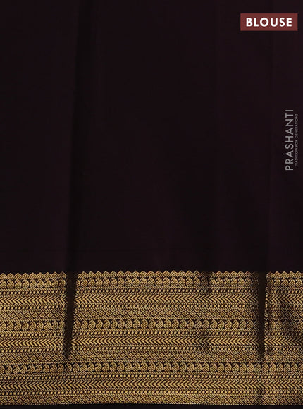 Semi kanchipuram silk saree red and coffee brown with zari woven buttas and zari woven border