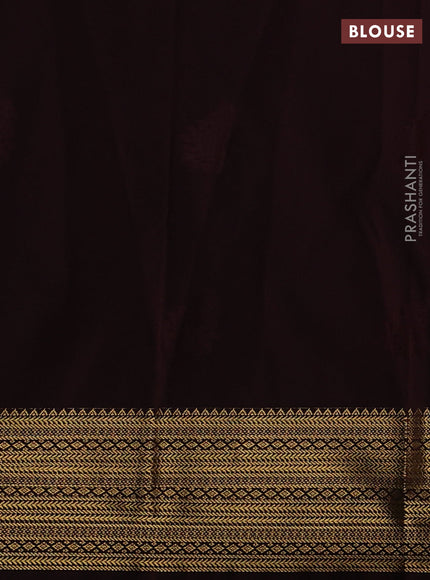 Semi kanchipuram silk saree beige and coffee brown with allover zari woven buttas and zari woven border
