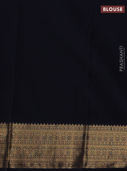 Semi kanchipuram silk saree lavender and navy blue with zari woven buttas and zari woven korvai border