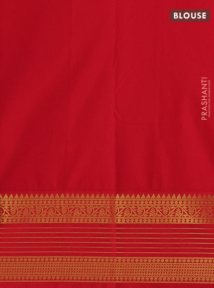 Semi kanchipuram silk saree violet and red with zari woven buttas and zari woven korvai border