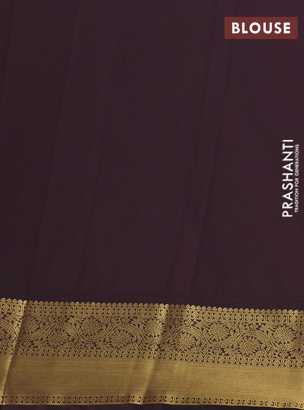 Semi kanchipuram silk saree pink and coffee brown with allover checks & zari woven buttas and zari woven border