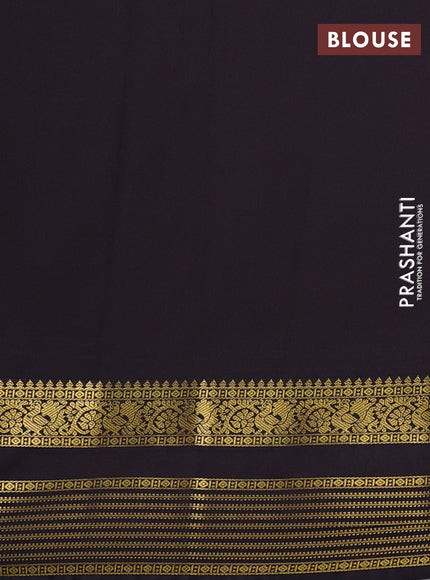 Semi kanchipuram silk saree pastel blue and coffee brown with allover zari woven buttas and zari woven korvai border