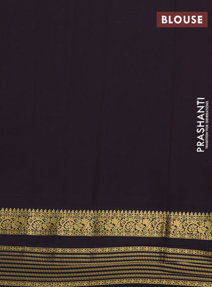 Semi kanchipuram silk saree mustard yellow and deep maroon with allover zari woven buttas and zari woven korvai border