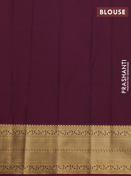 Semi kanchipuram silk saree pink shade and maroon with zari woven buttas and zari woven border