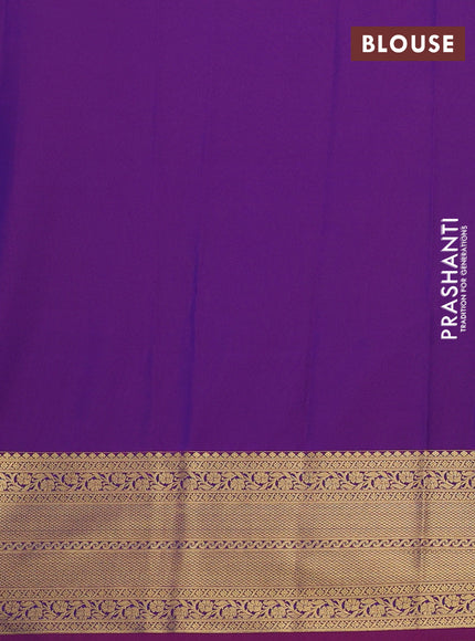 Semi kanchipuram silk saree grey and magenta pink with zari woven buttas and zari woven border