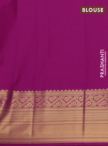 Semi kanchipuram silk saree pastel pink and pink with allover zari weaves & buttas and long zari woven border