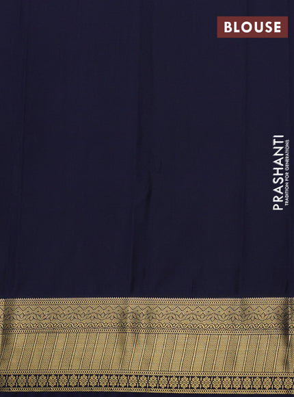Semi kanchipuram silk saree maroon and navy blue with allover zari weaves & buttas and zari woven border