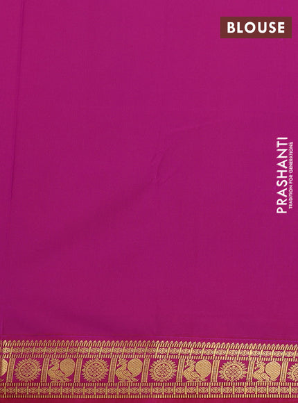Semi kanchipuram silk saree violet and pink with zari woven buttas and zari woven border