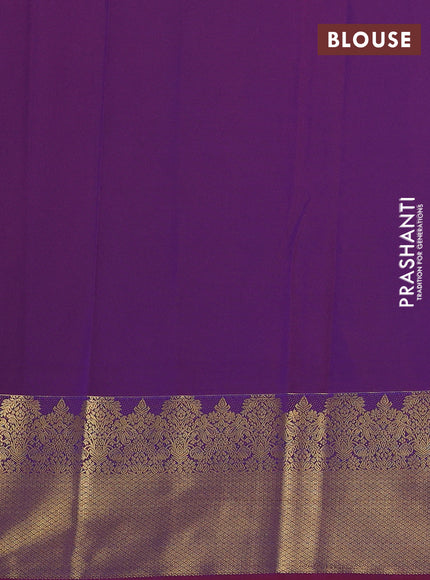 Semi kanchipuram silk saree grey and maroon with zari woven buttas and long zari woven border
