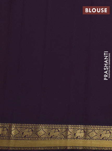 Semi kanchipuram silk saree dual shade of pink and deep purple with zari woven buttas and zari woven korvai border