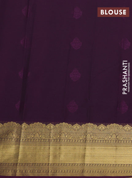Semi kanchipuram silk saree purple with zari woven buttas and zari woven border
