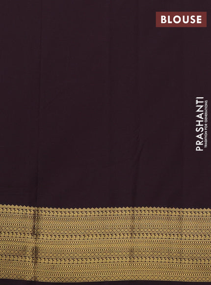 Semi kanchipuram silk saree red and coffee brown with zari woven buttas and zari woven border