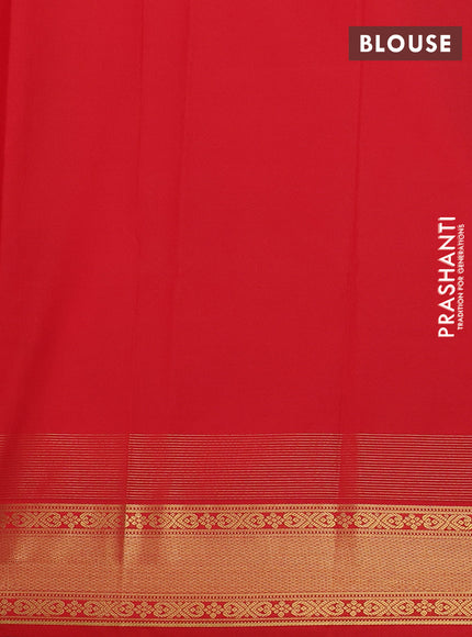Semi kanchipuram silk saree coffee brown and red with zari woven buttas and long zari woven korvai border