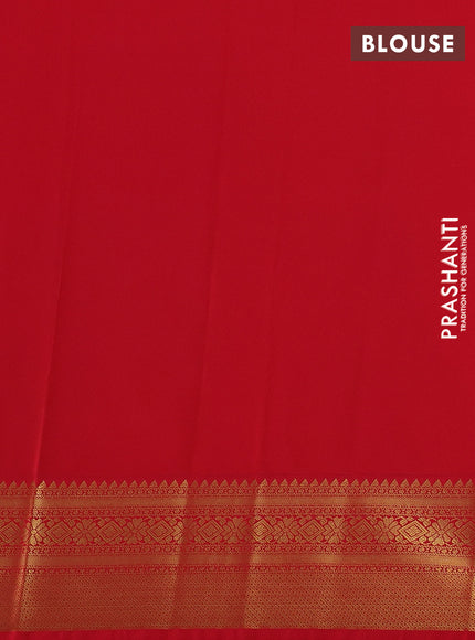 Semi kanchipuram silk saree violet and red with allover zari weaves & buttas and zari woven korvai border