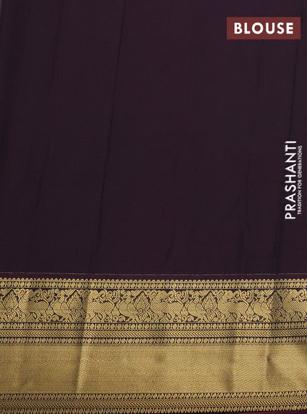 Semi kanchipuram silk saree tomato pink and deep maroon with zari woven buttas and long zari woven border