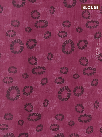 Khadi linen cotton saree wine shade with embroidery buttas and kantha stitch work pallu & border